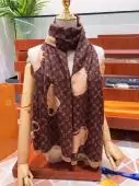 foulard louis vuitton marron monogram pas cher laine melangee l180cm w65cm 045